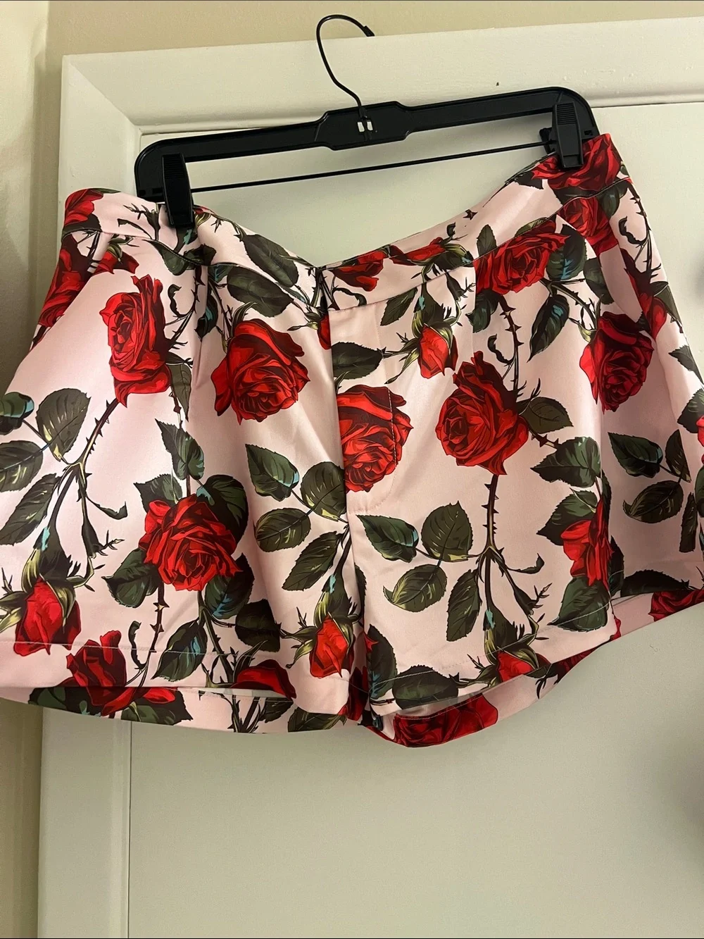 AKIRA Pink and Red Rose Print Peplum Bustier with Matching Skirt - Picture 7 of 7